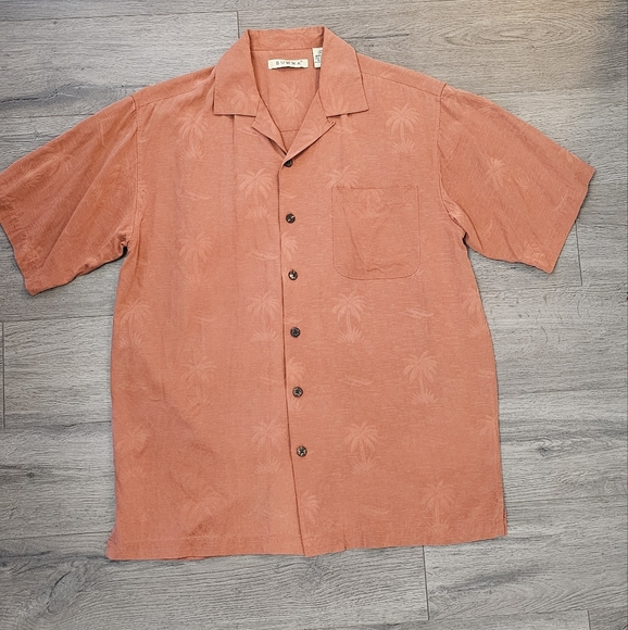 Summa 100% Silk Palm Tree button-down - Picture 1 of 4